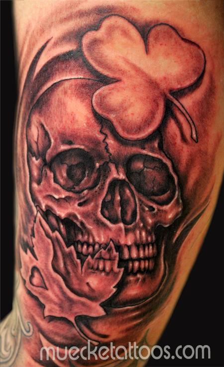 Tattoos - Skull Tattoo, Irish Canadian. - 74327